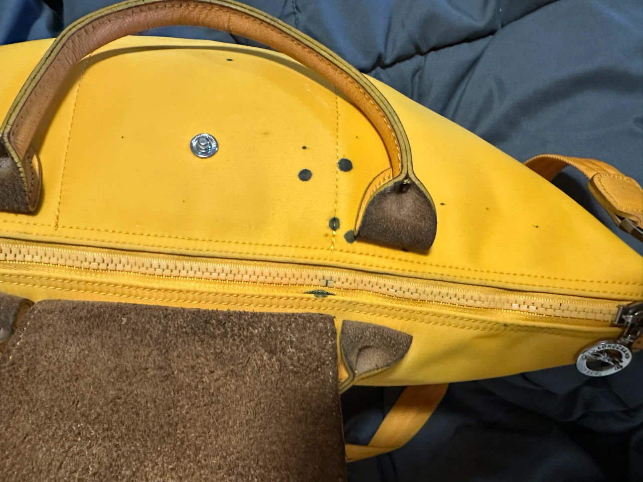 Longchamp Mustard Yellow Nylon Tote Bag (Ad up = Available) - photo 3