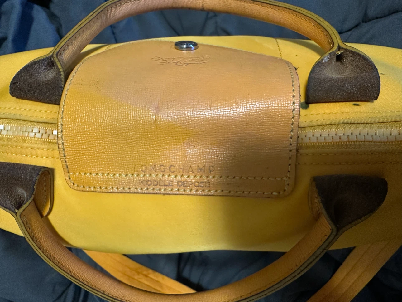 Longchamp Mustard Yellow Nylon Tote Bag (Ad up = Available) - photo 5