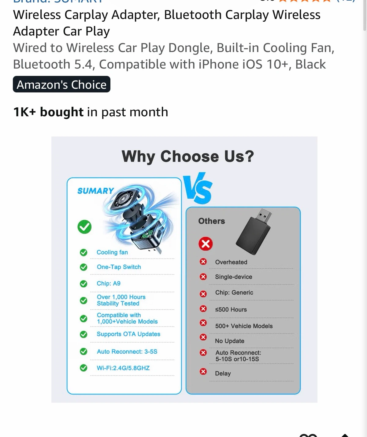 SUMARY Wireless Carplay Adapter - photo 4