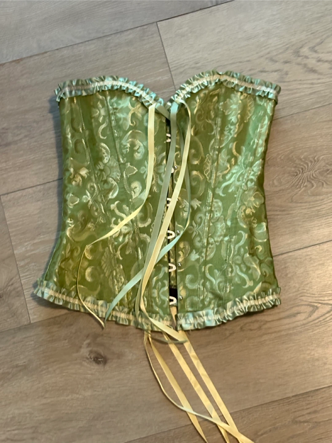 Green Brocade Corset