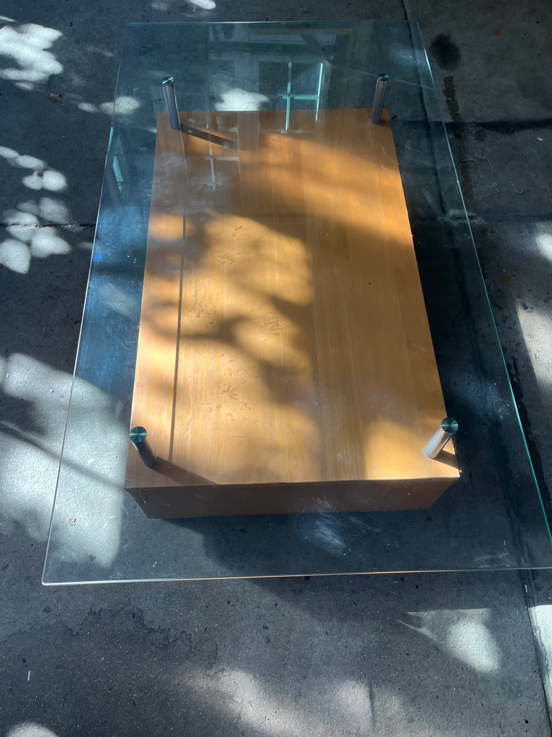 Glass Top Coffee Table with Wheels - photo 2