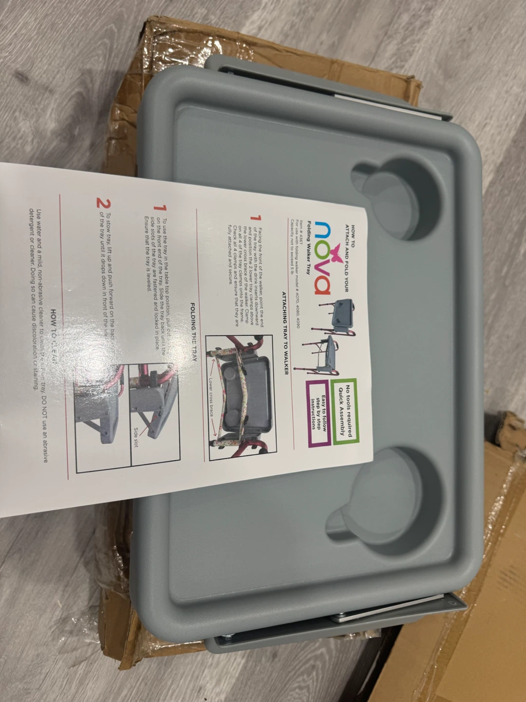 Nova Folding Walker Tray