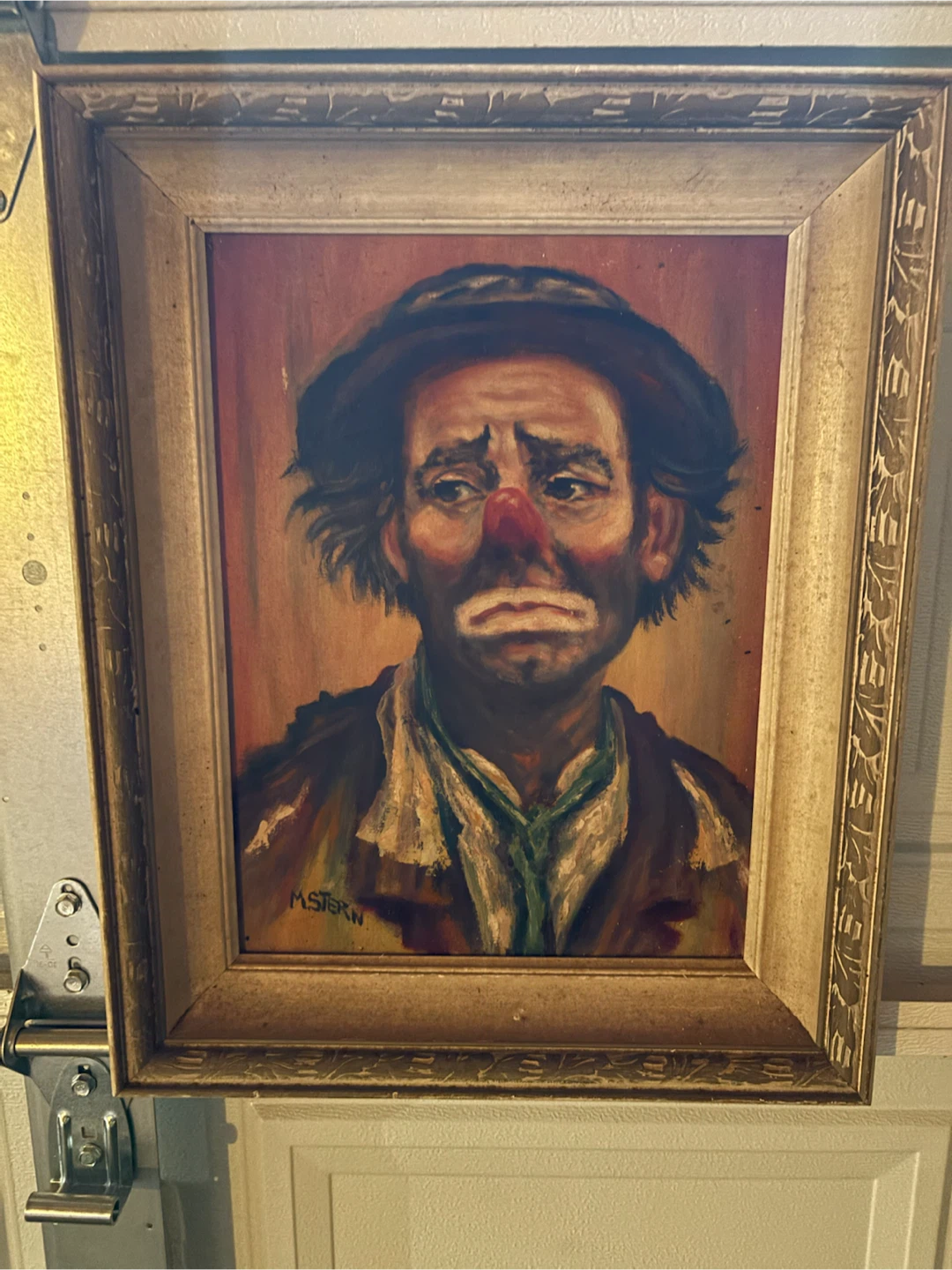 M. Stern Clown Oil Painting