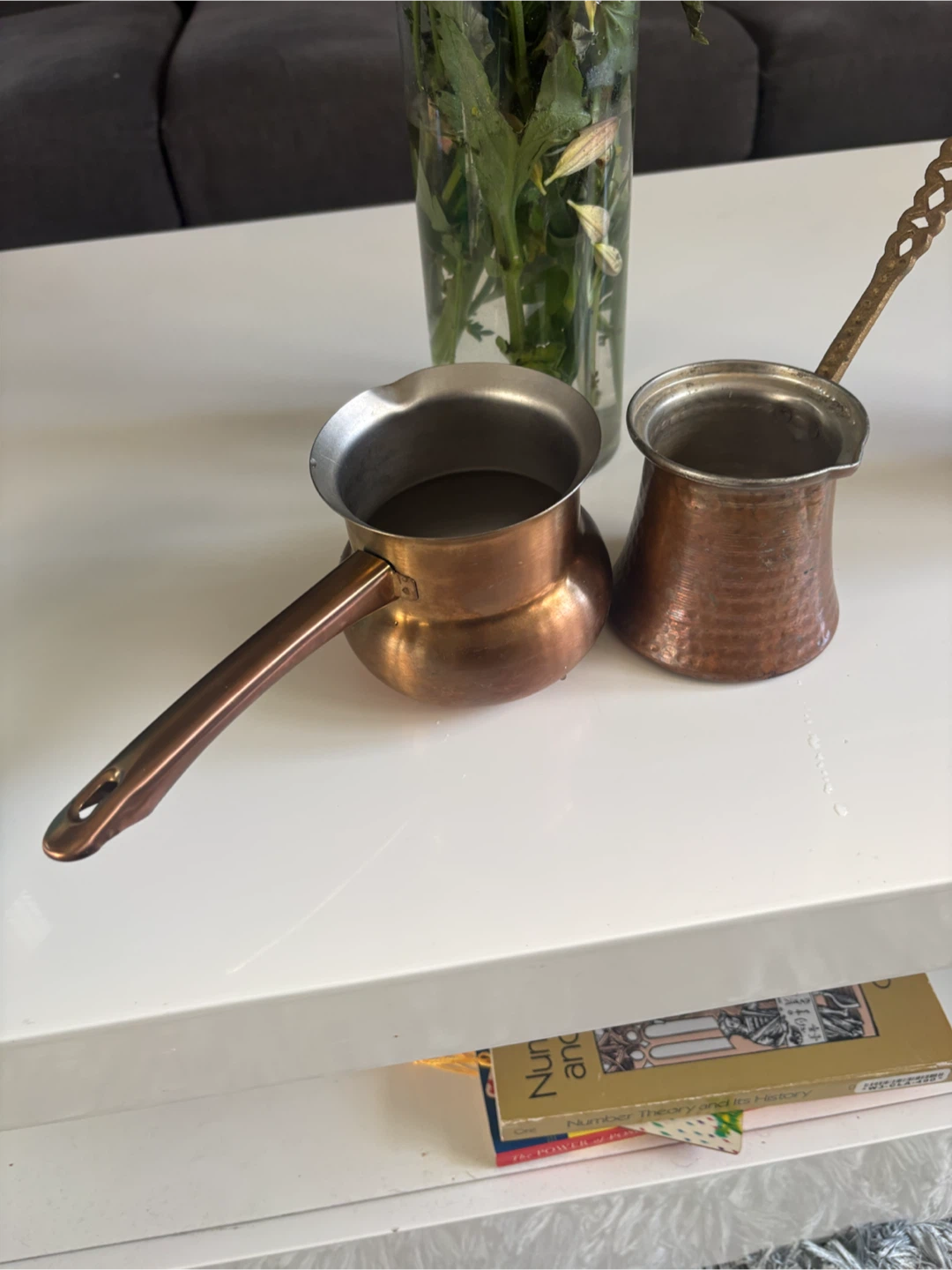 Set of Two Traditional Copper Coffee Pots