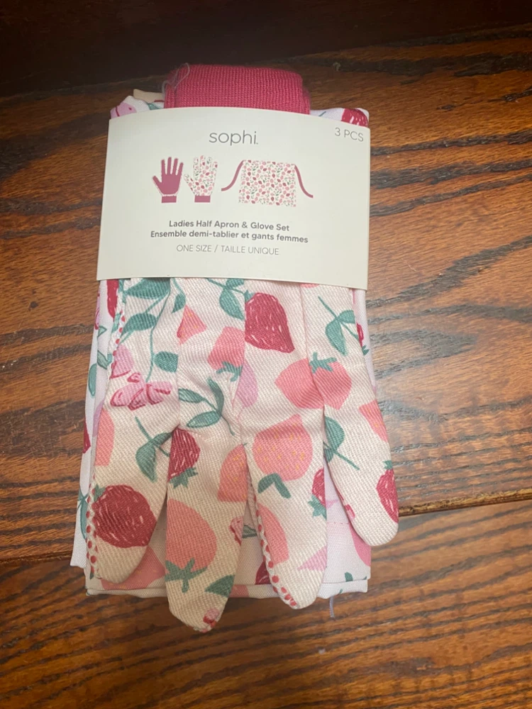 Sophi Ladies Half Apron and Glove 3-Piece Set
