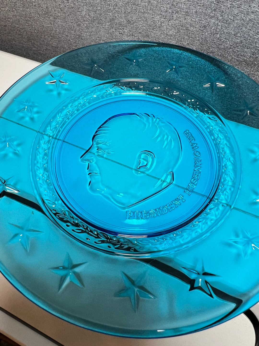 Vintage Blue Glass U.S. Presidents Collector Plates (Set of 6) - photo 3