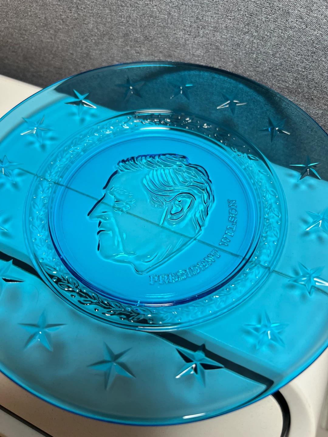 Vintage Blue Glass U.S. Presidents Collector Plates (Set of 6) - photo 4