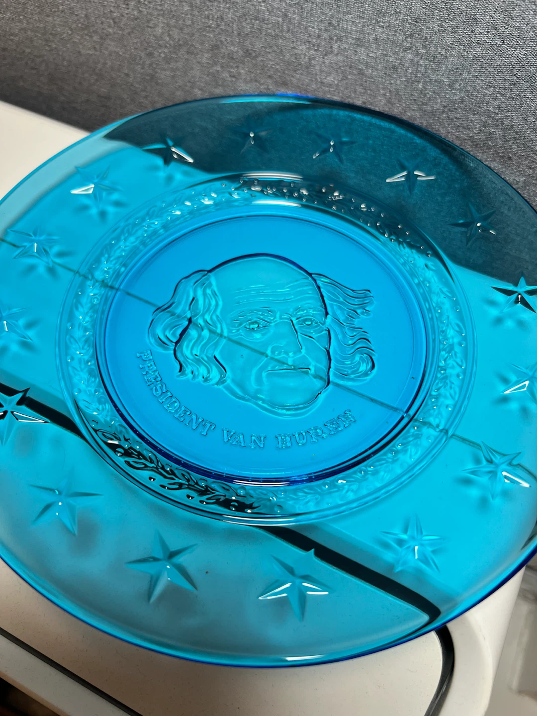 Vintage Blue Glass U.S. Presidents Collector Plates (Set of 6) - photo 5