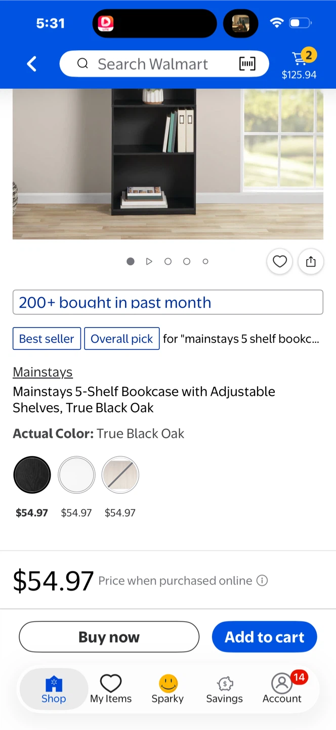 2 Mainstays 5-Shelf Bookcase - True Black Oak - photo 3