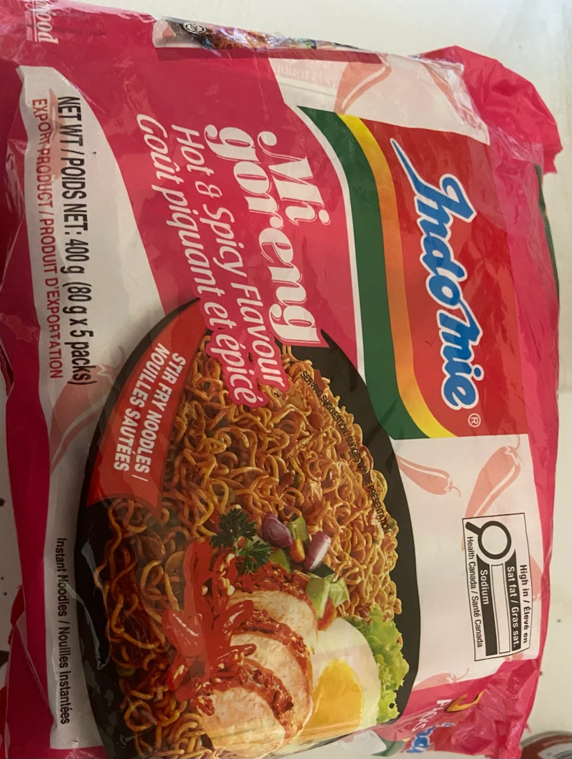 Indomie Mi Goreng Hot & Spicy Noodles 5pack 80 grams each