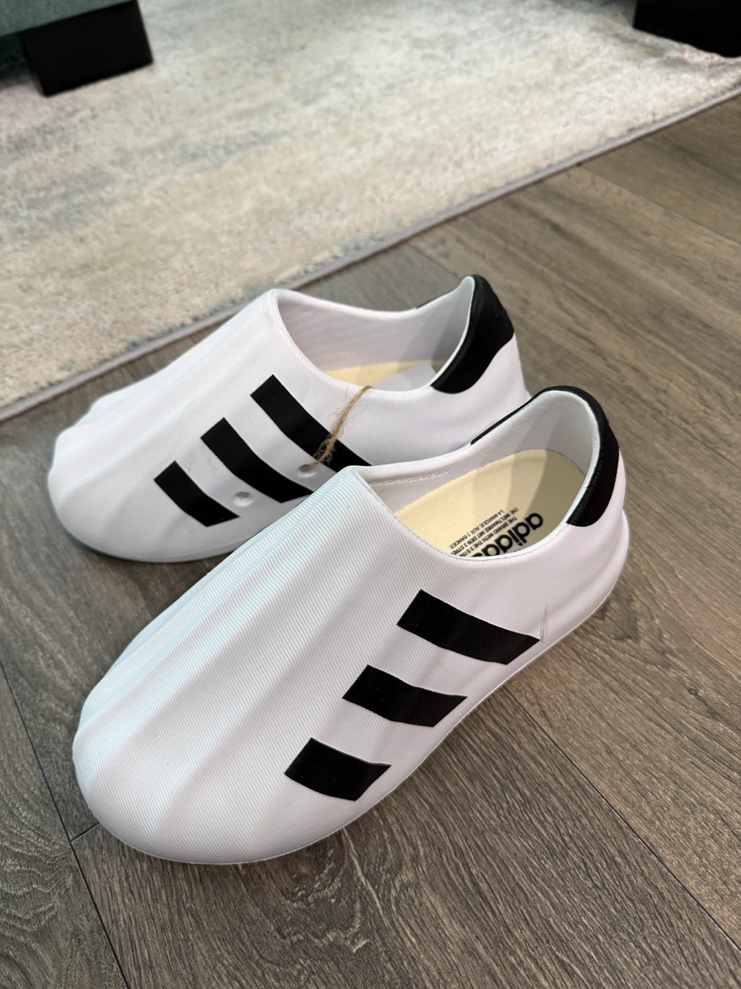 Adidas Adilette Clogs White and Black
