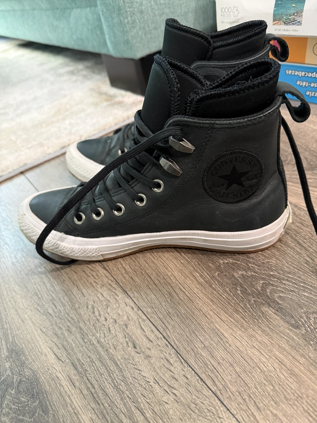 Waterproof Black Leather Converse All Star Boots