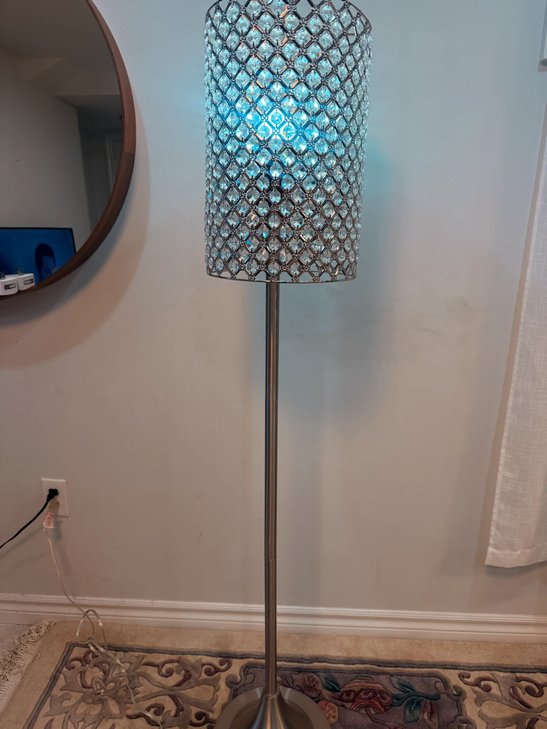 Crystal shade floor lamp