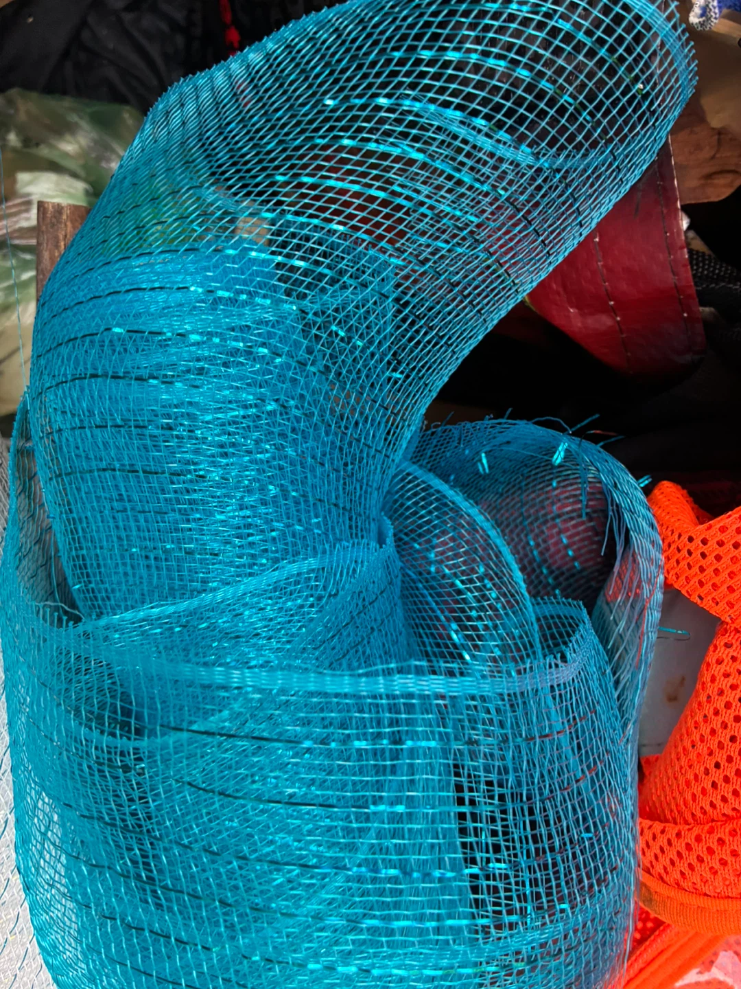 Metallic Deco Mesh Rolls Turquoise Blue SilverWreath Crafts - photo 2