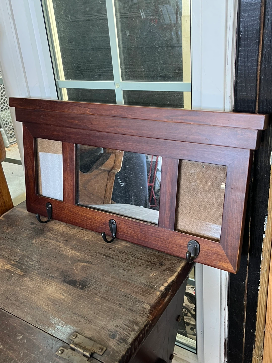 Wall Mounted Mirror and Hook Organizer - photo 3