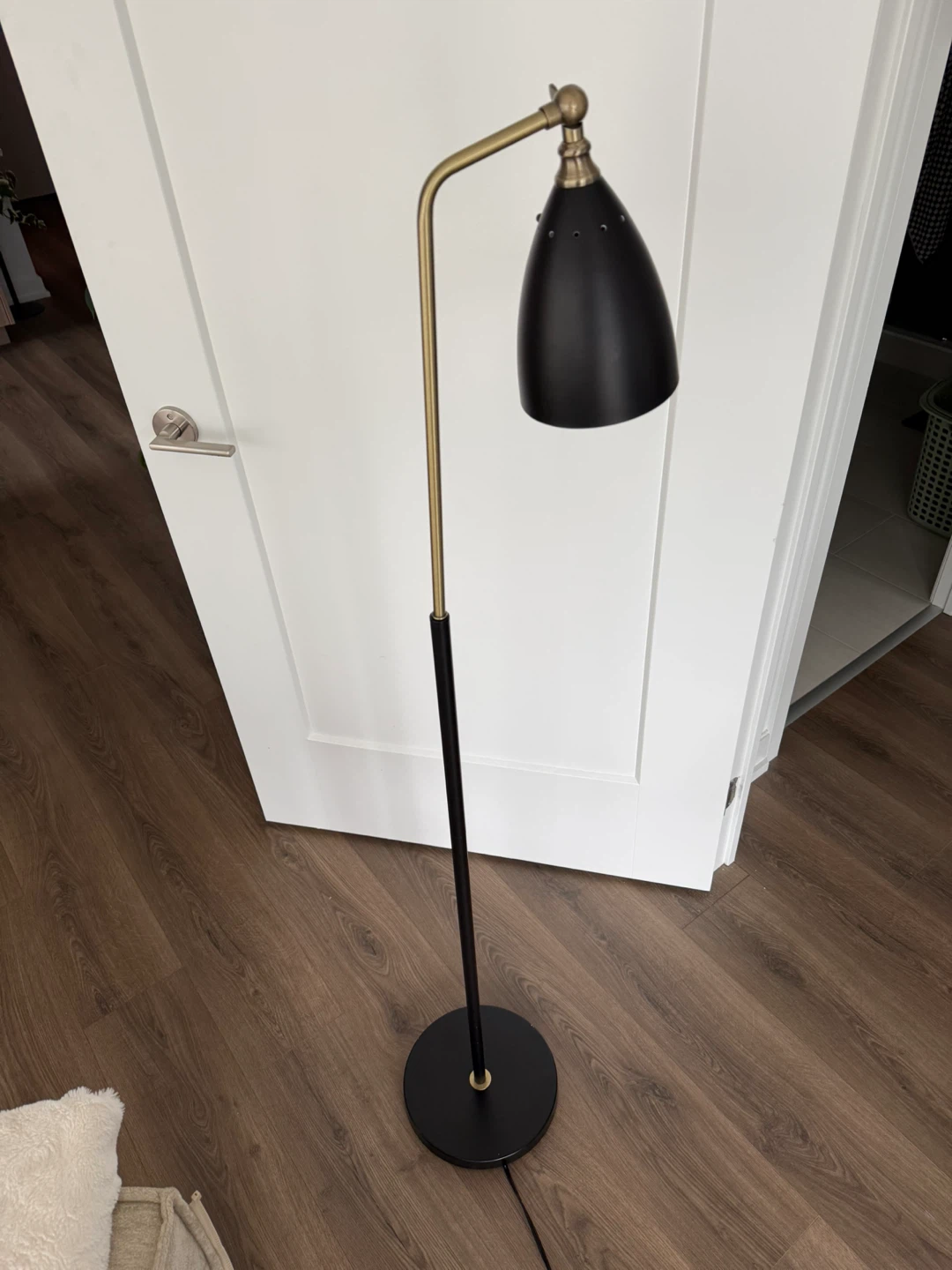 Modern Black and Brass Floor Lamp