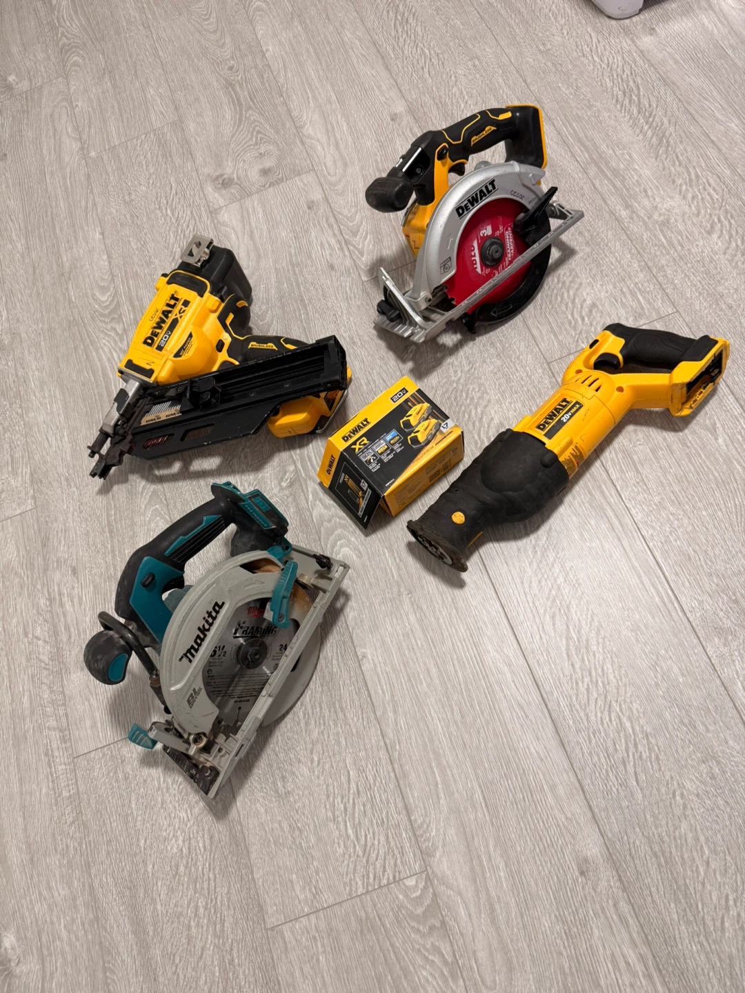 Assorted DeWalt and Makita Power Tools
