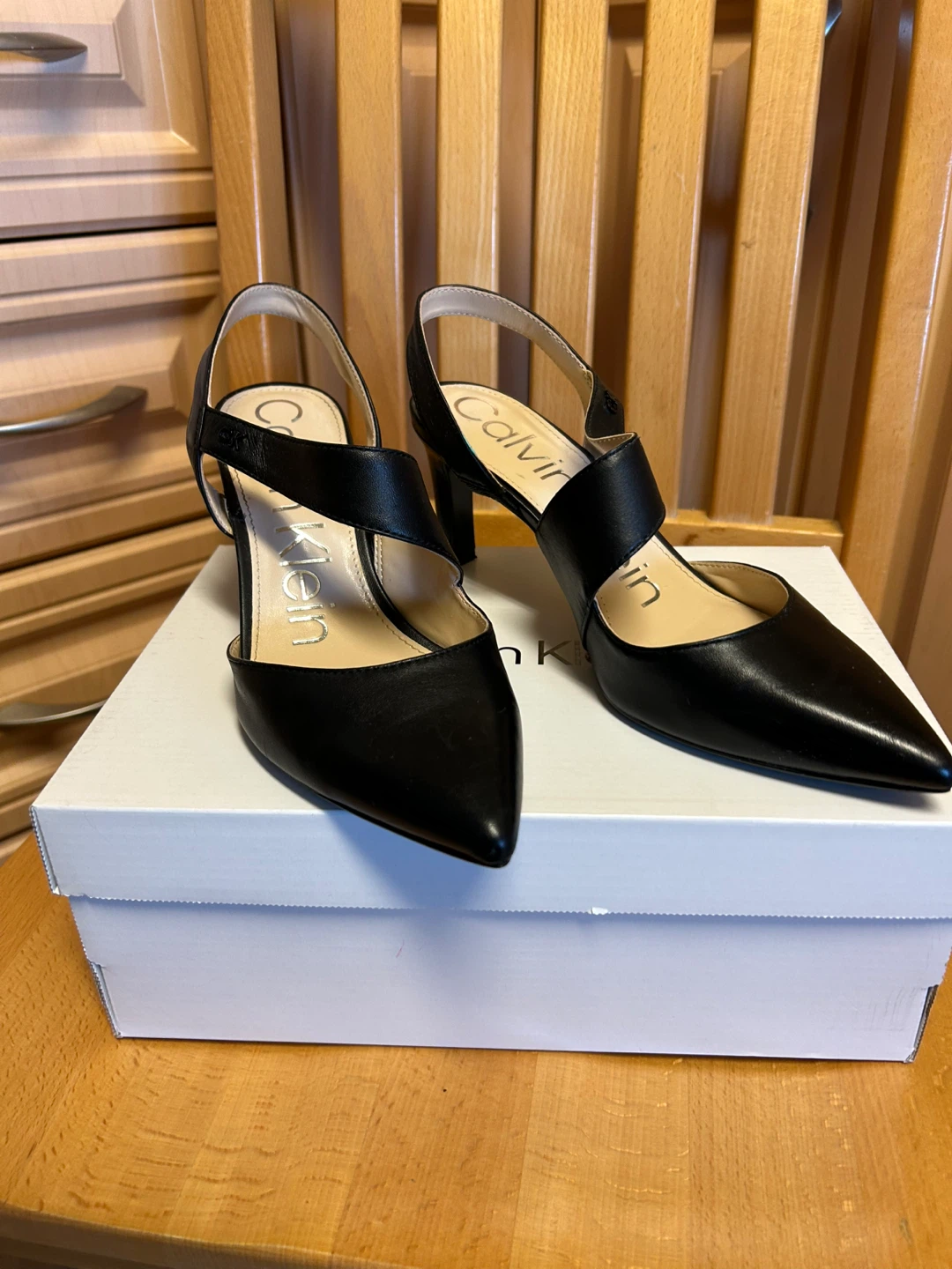 Calvin Klein Black Slingback Heels - photo 2