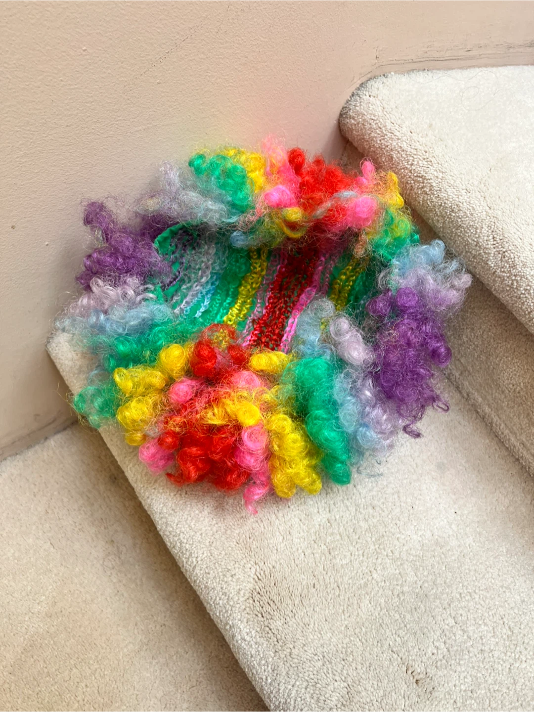 Rainbow curly clown wig - photo 2