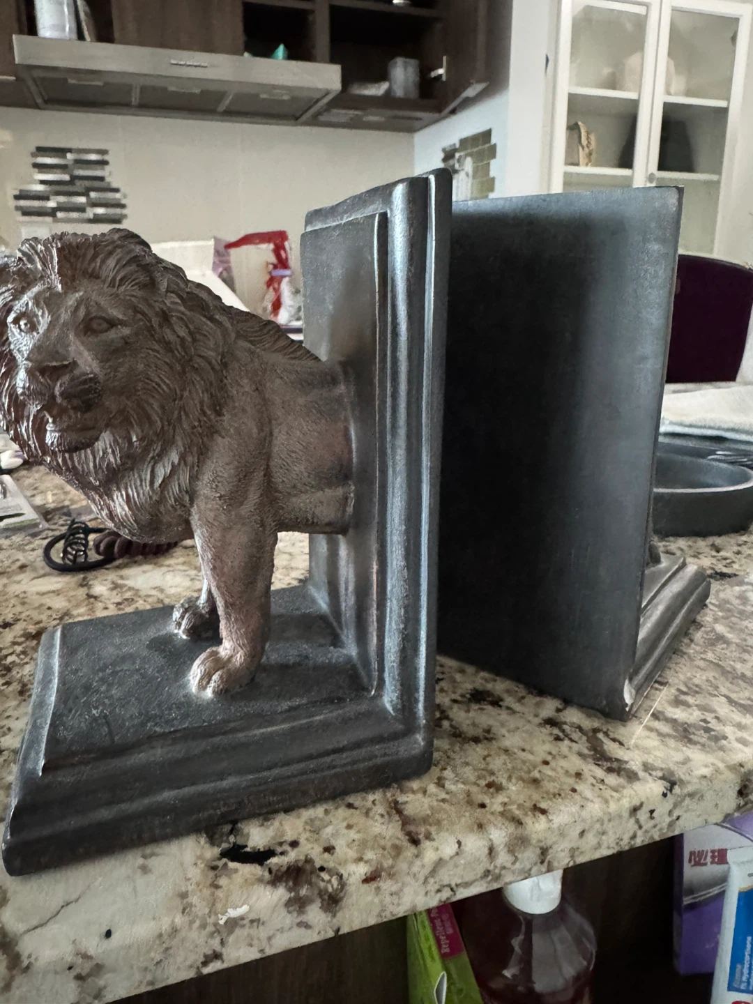 Cast Iron Lion Bookends
