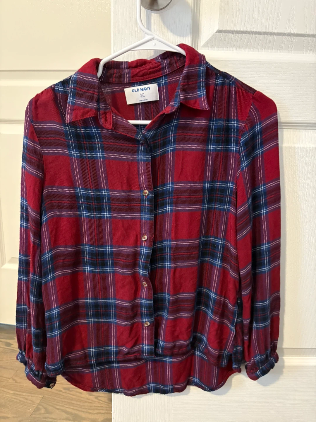 Old Navy Red Plaid Button-Down Shirt