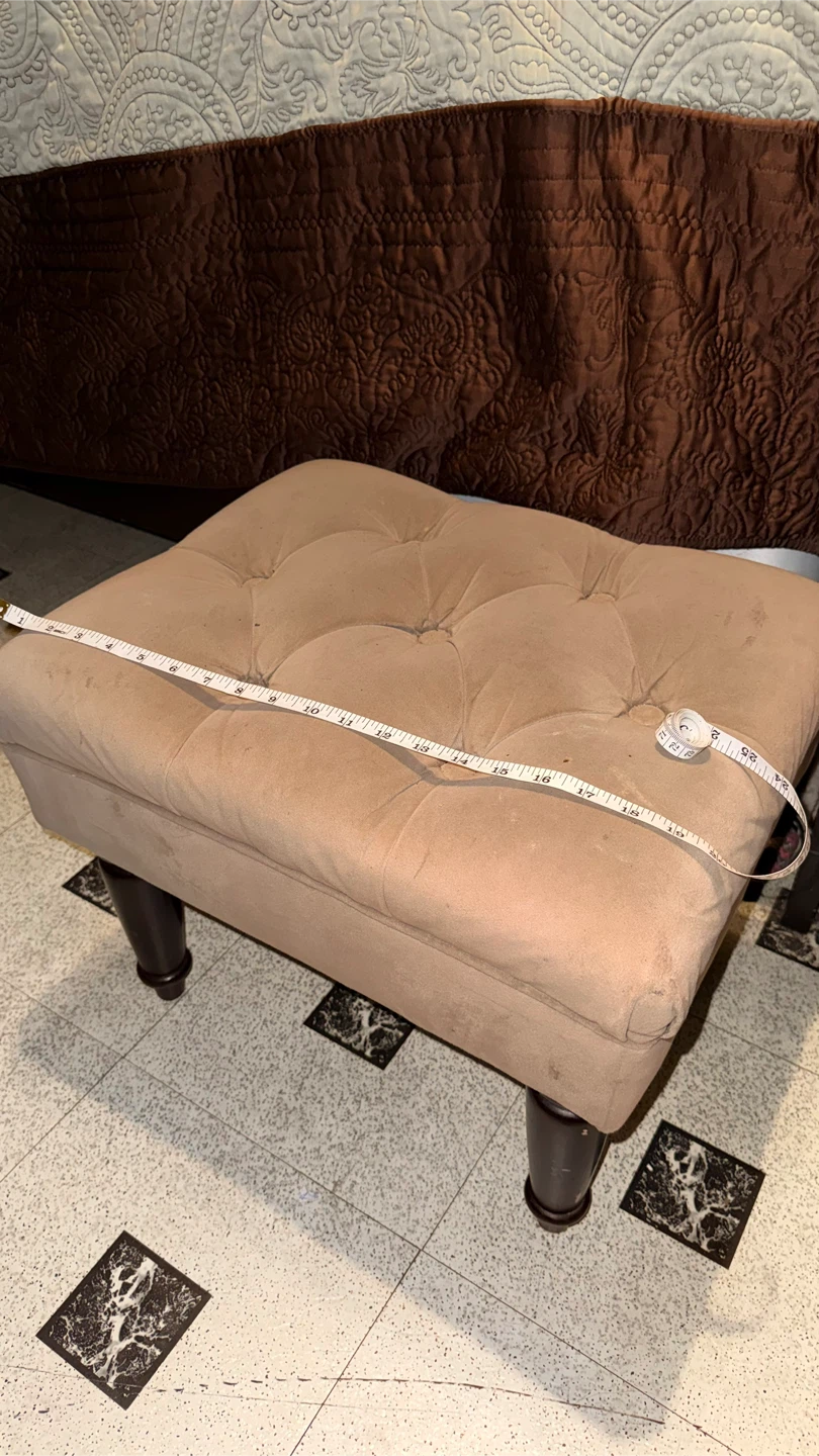 Tufted Beige Ottoman