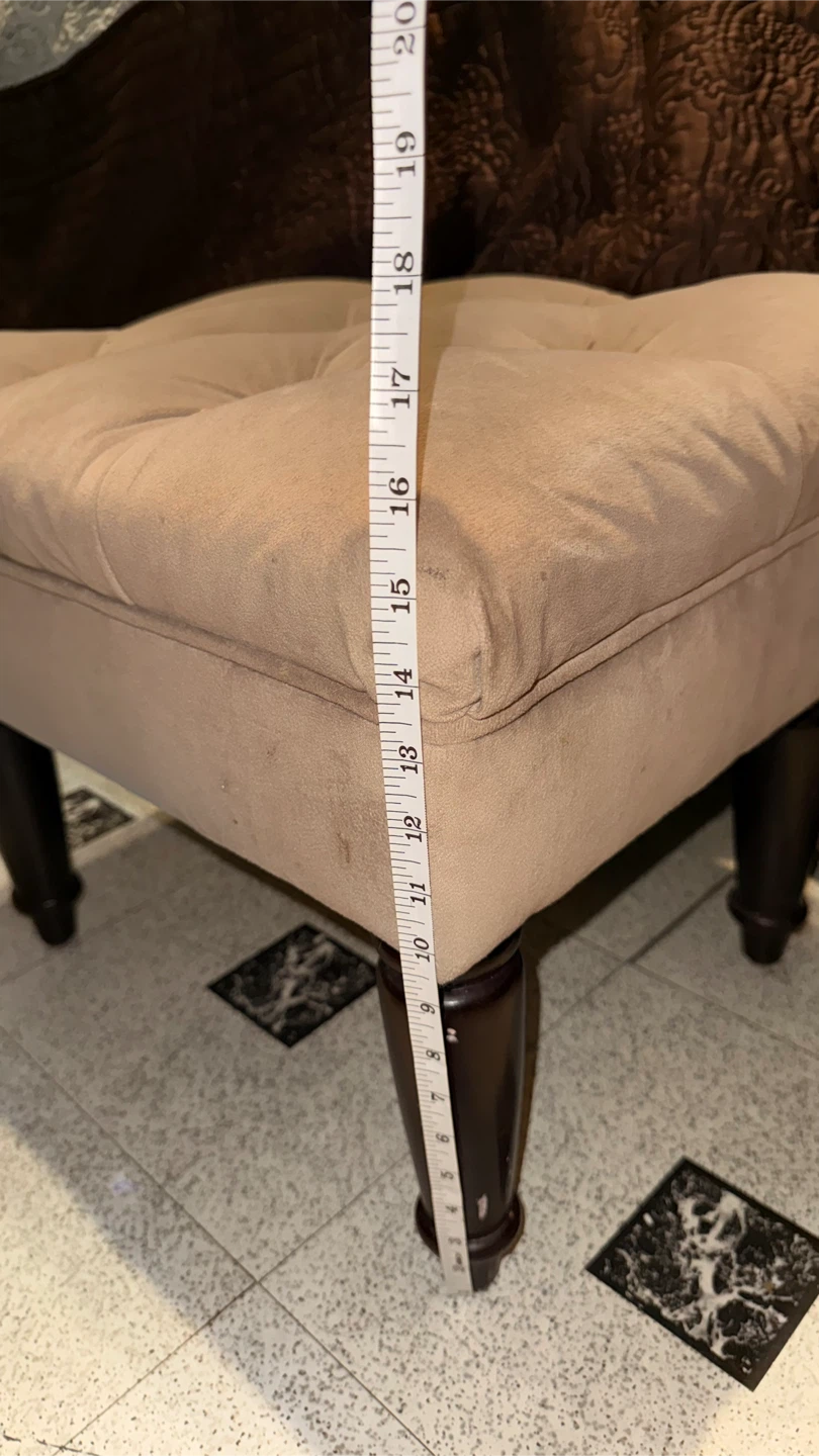 Tufted Beige Ottoman - photo 2
