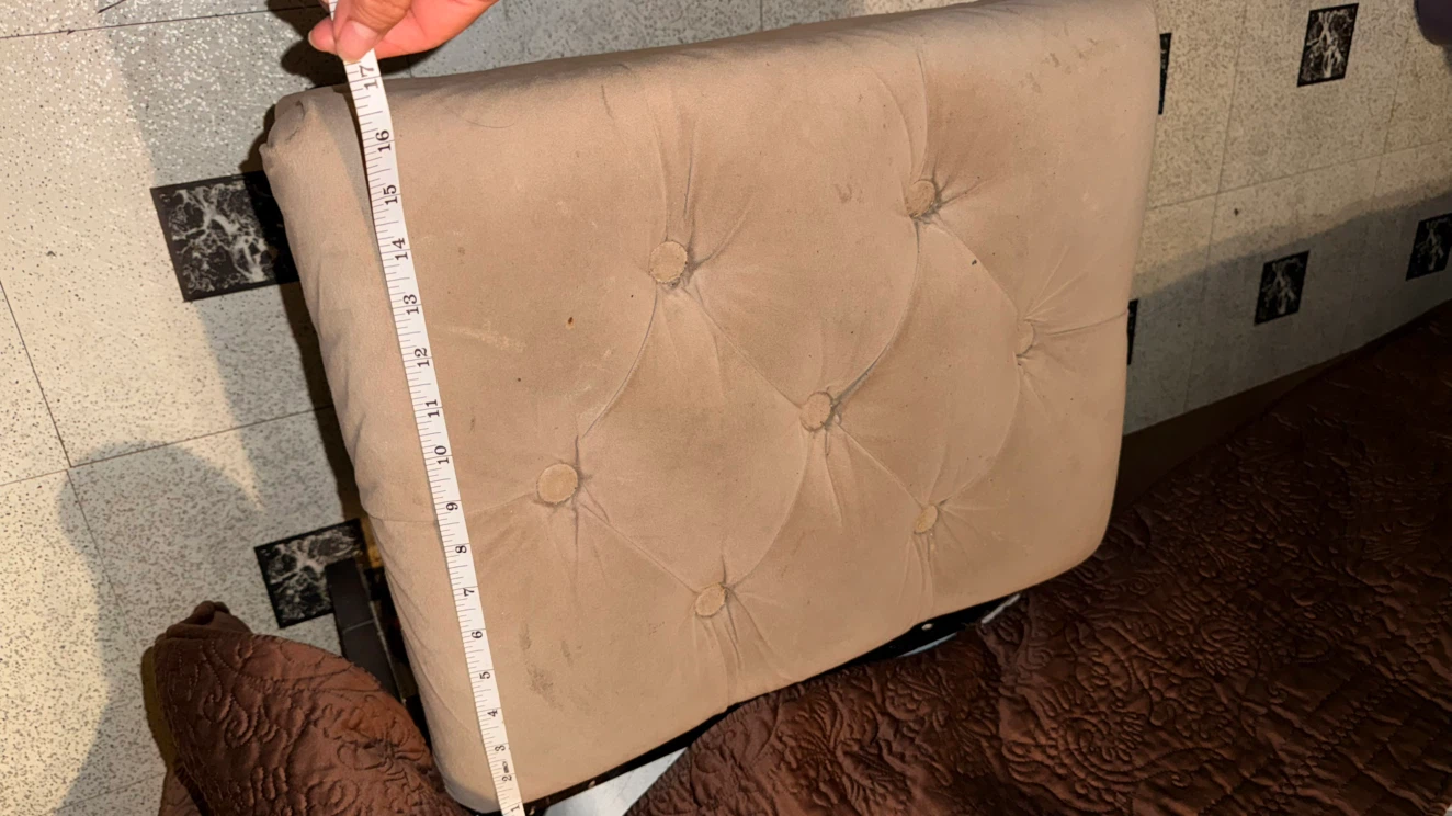 Tufted Beige Ottoman - photo 3
