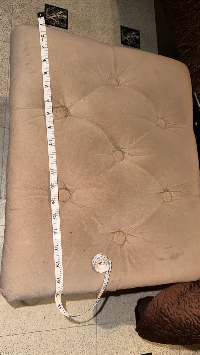 Tufted Beige Ottoman - photo 4