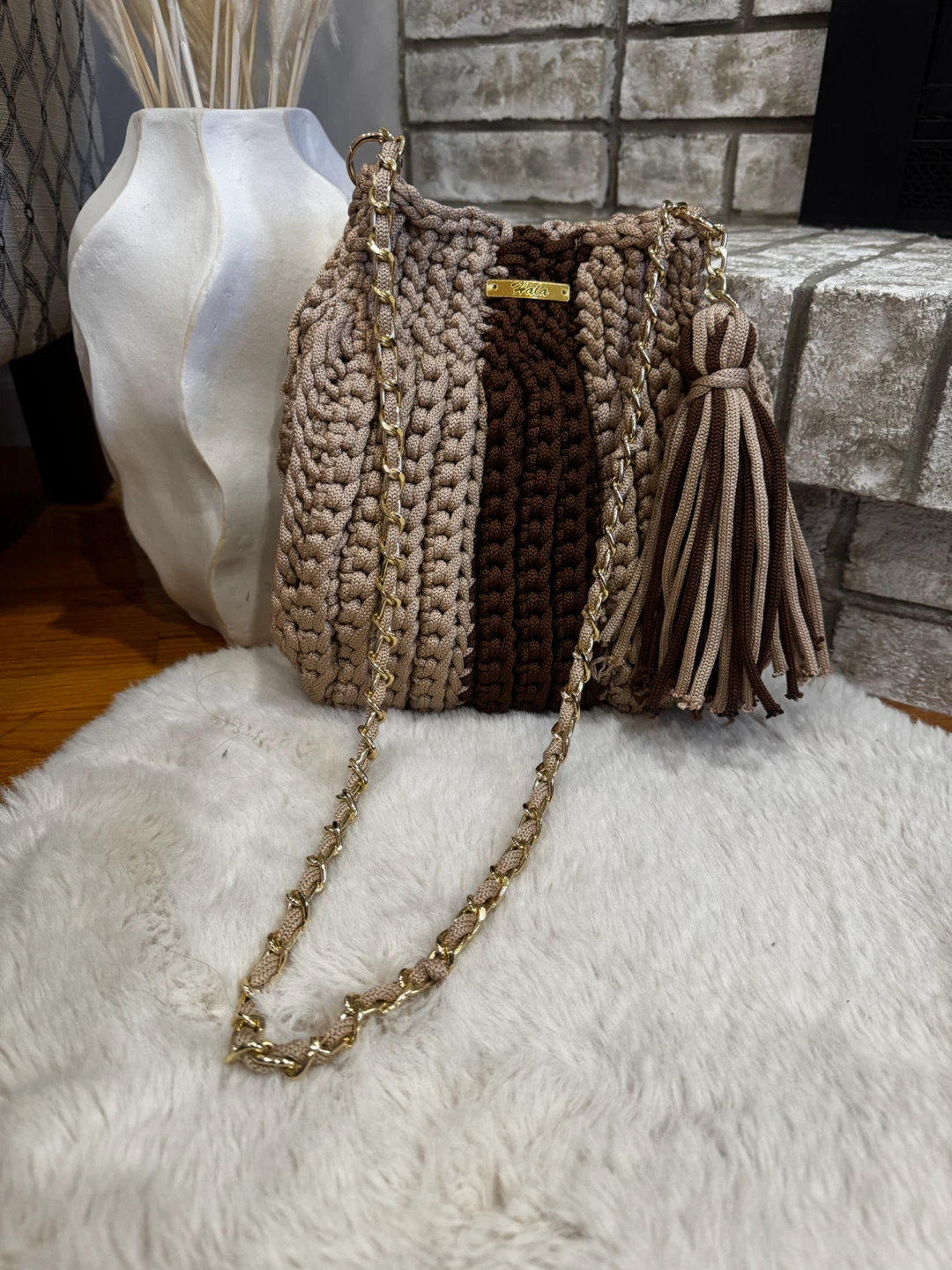 Hand-Crocheted Shoulder Bag