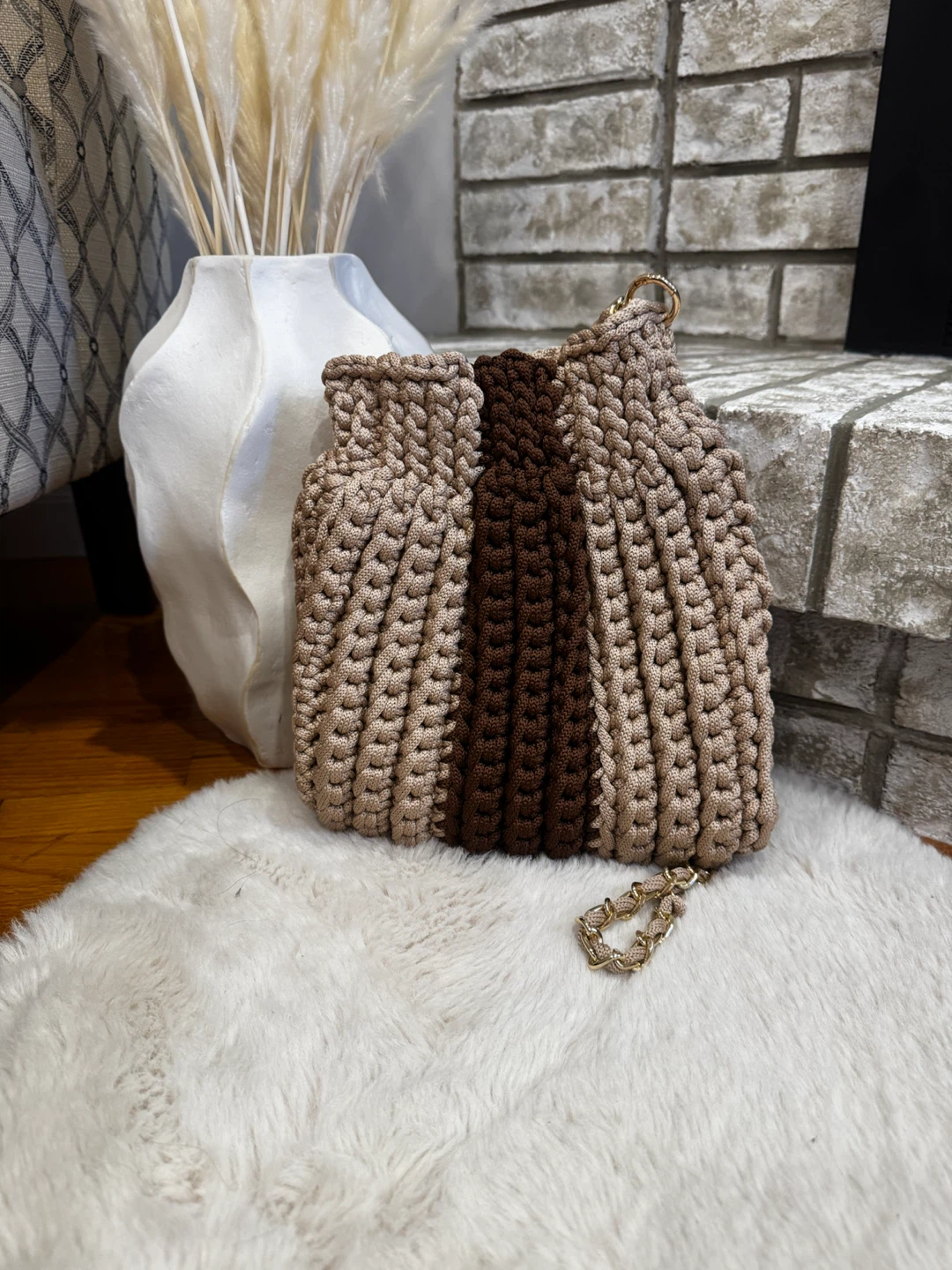 Hand-Crocheted Shoulder Bag - photo 2