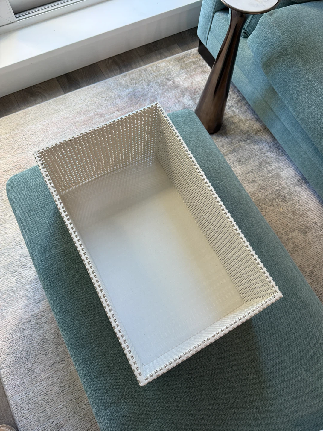 White Rectangular Woven Storage Basket by Crate and Barrel - photo 2