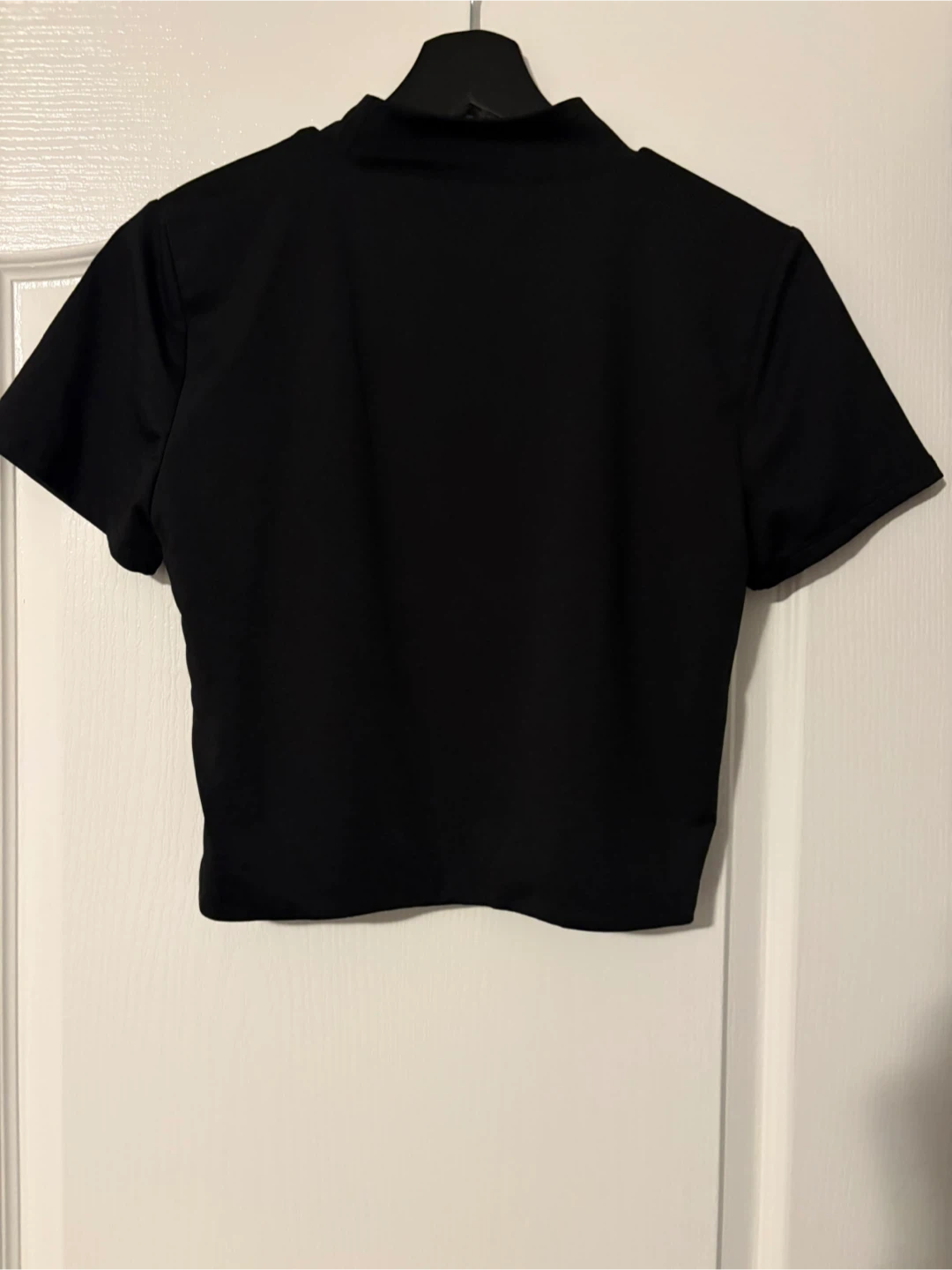 Black Mock Neck Crop Top - photo 2