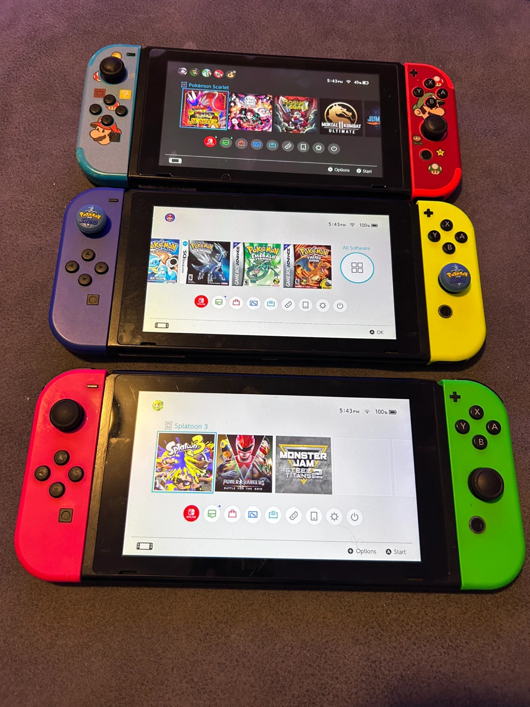 Nintendo Switch Consoles with Custom Joy-Cons