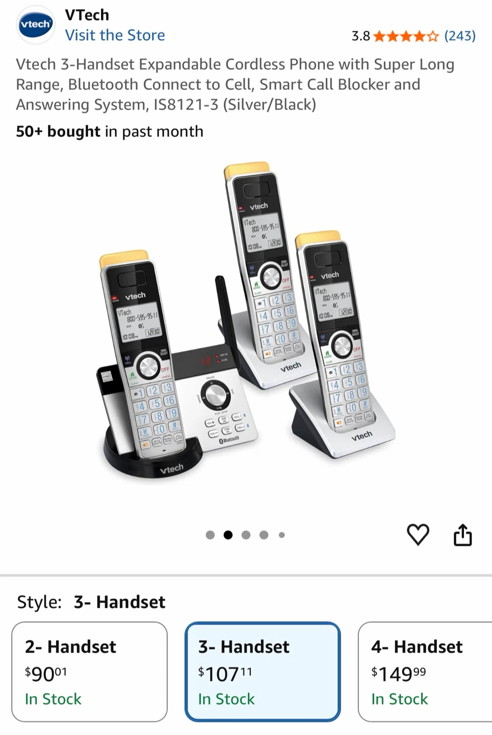 VTech 3-Handset Cordless Phone System IS8121-3 - photo 2