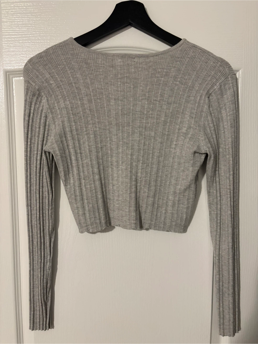 Garage Grey Ribbed Button-Up Cardigan
