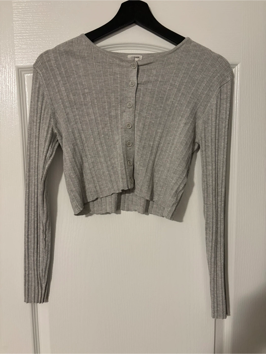 Garage Grey Ribbed Button-Up Cardigan - photo 2