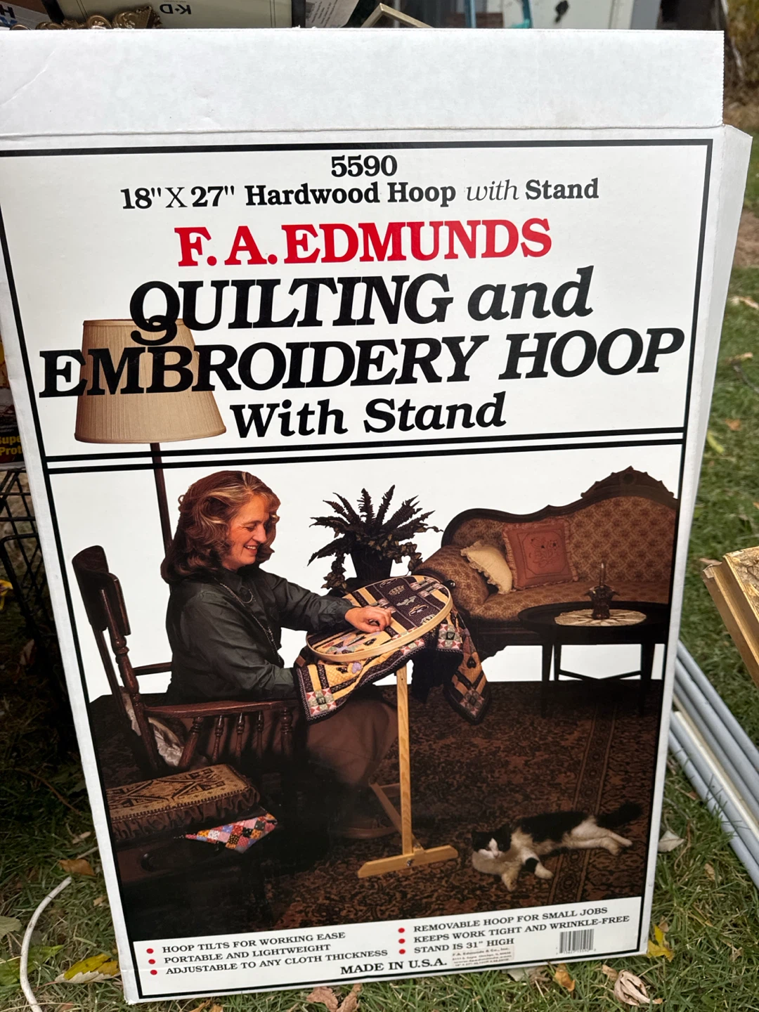 F.A. Edmunds 18" x 27" Quilting and Embroidery Hoop with Stand