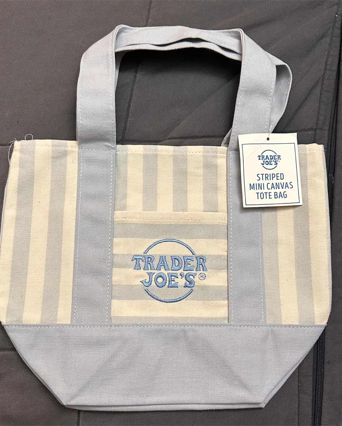 NWT - Trader Joe’s Striped Mini Canvas Tote Bag - photo 4