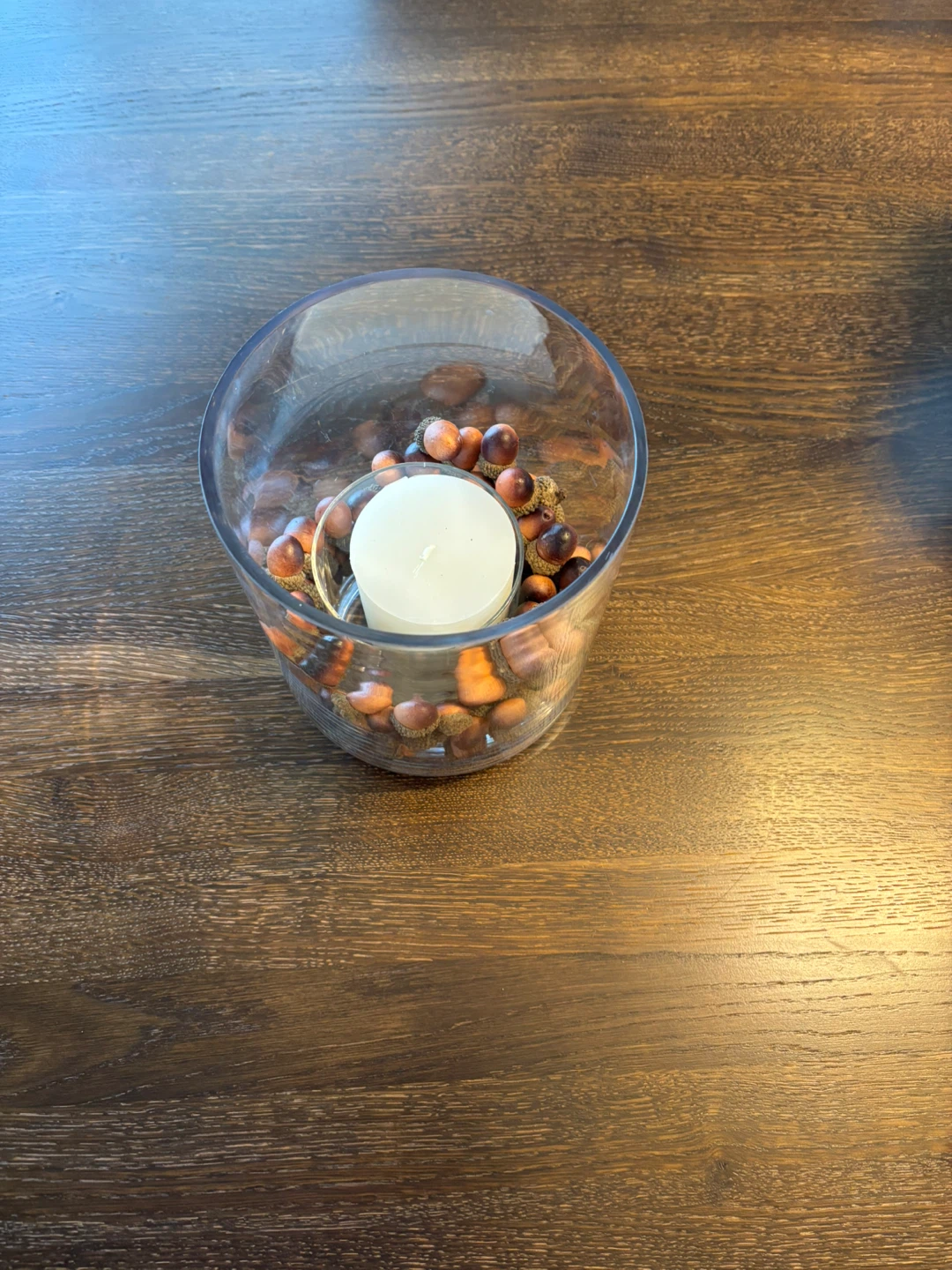 Glass Candle Holder with Decorative Acorns - photo 5
