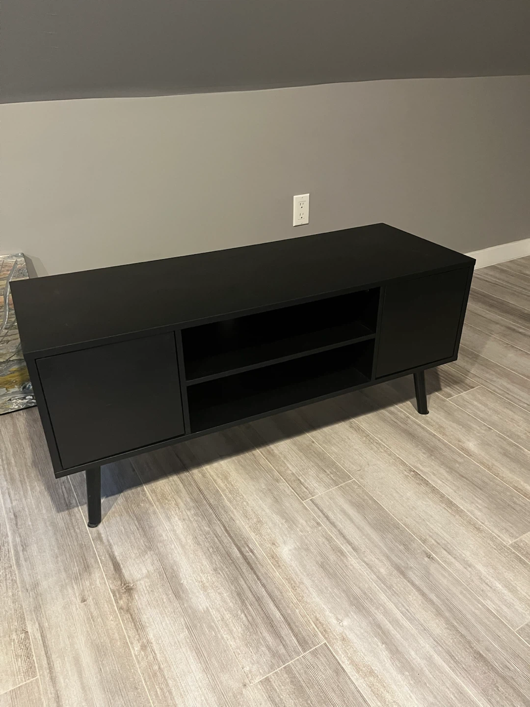 Modern Black TV Stand Console - photo 2