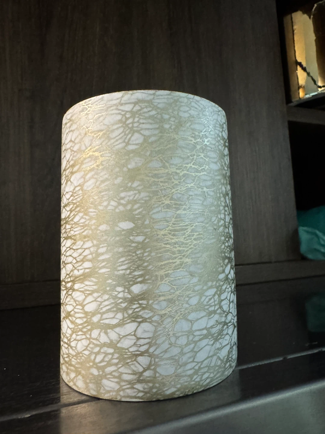European made Cylindrical Decorative Gold& White holder - photo 2