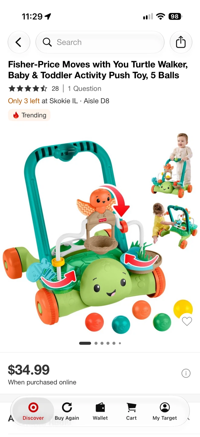 Fisher-Price Moves with You Turtle Walker - photo 2