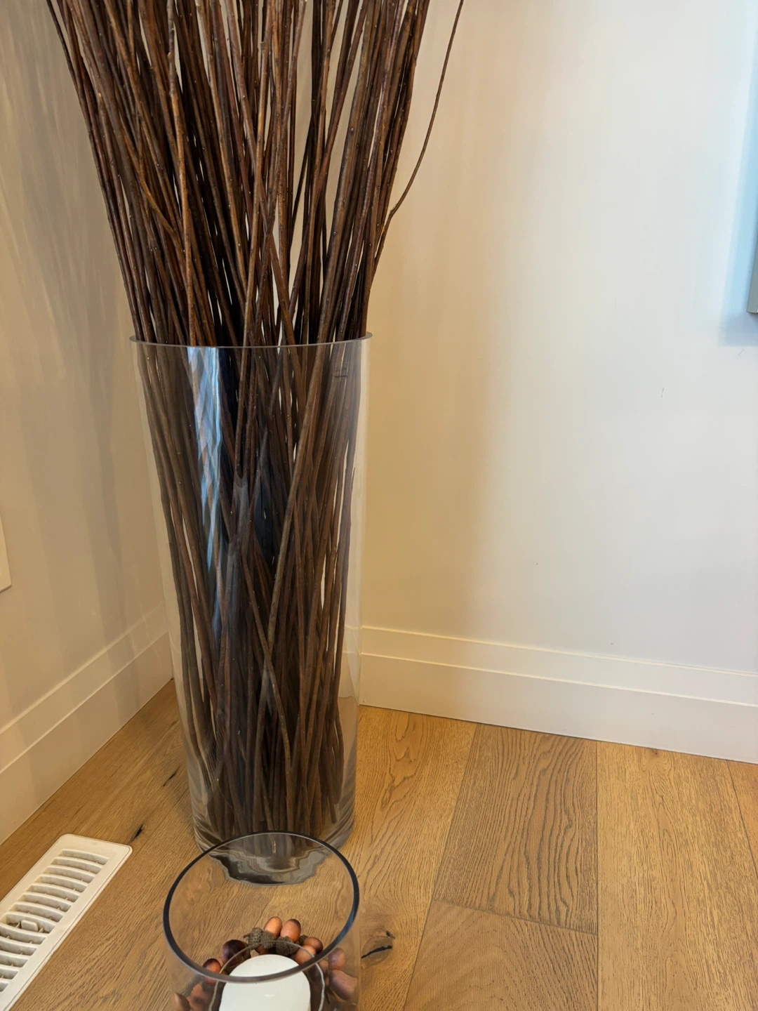 Large Clear Glass Floor Vase with Decorative Branches - photo 4