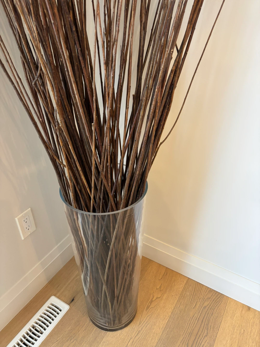Large Clear Glass Floor Vase with Decorative Branches - photo 3