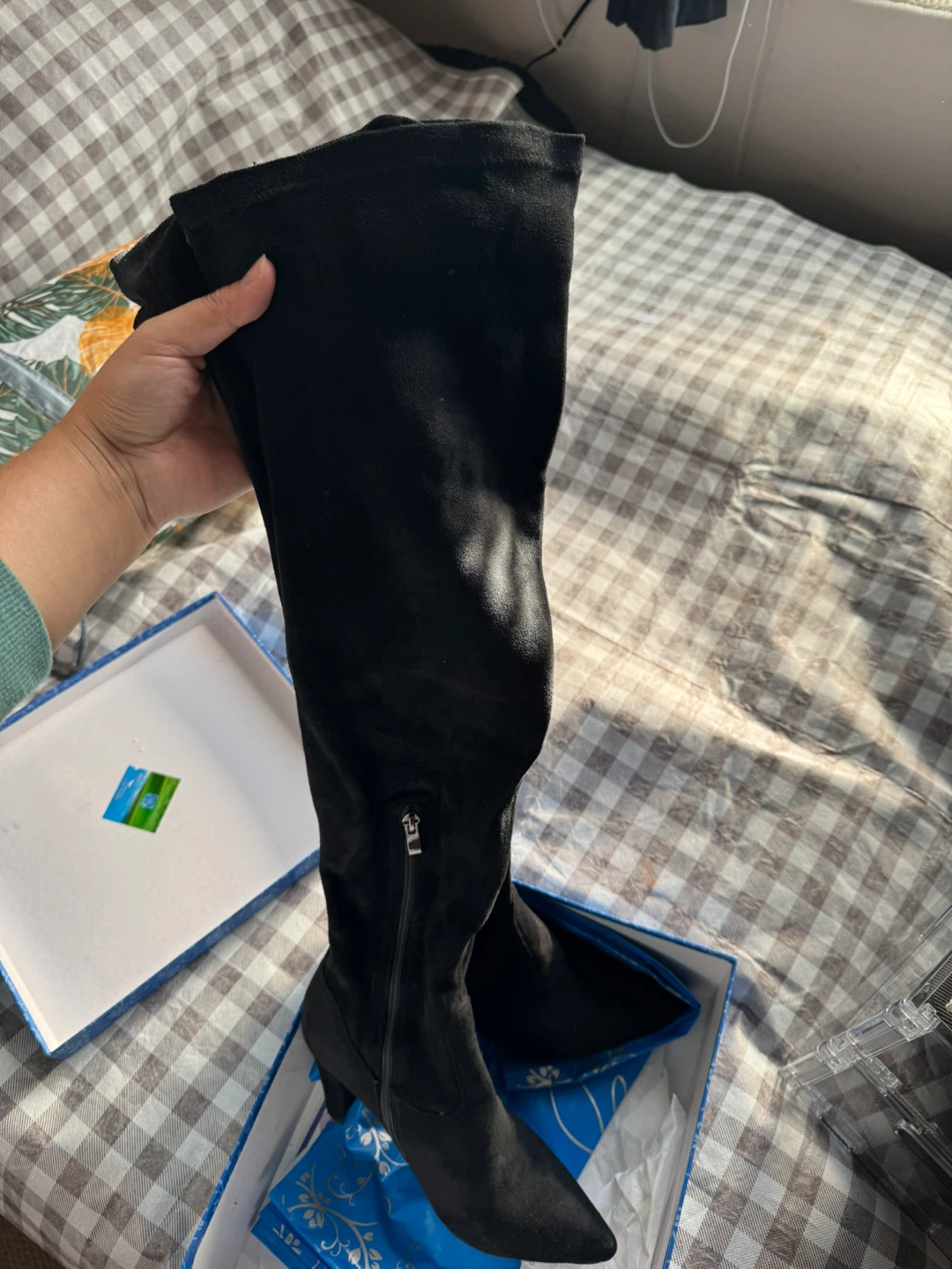 Adriano Black Suede Boots Size 38