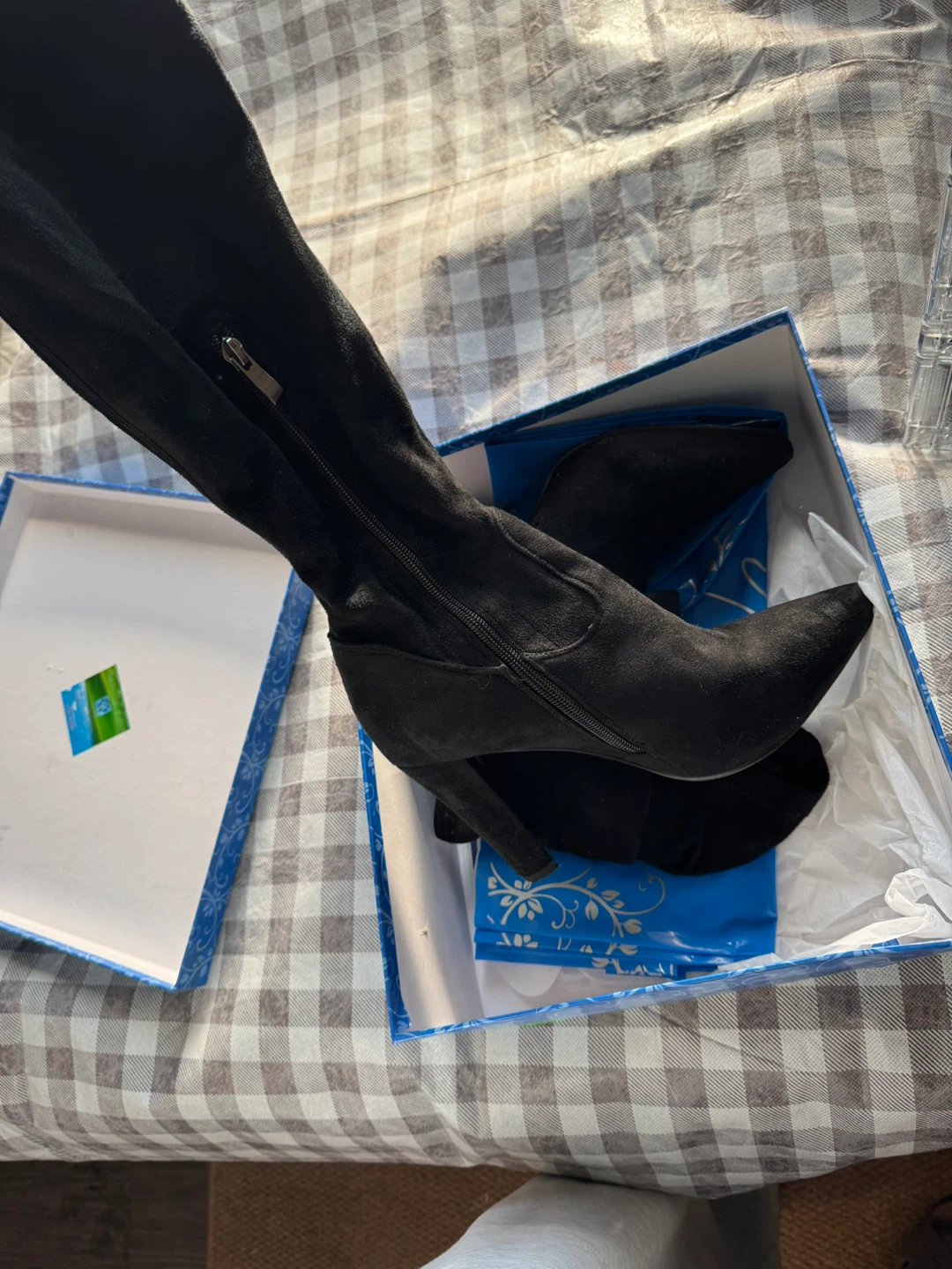 Adriano Black Suede Boots Size 38 - photo 2