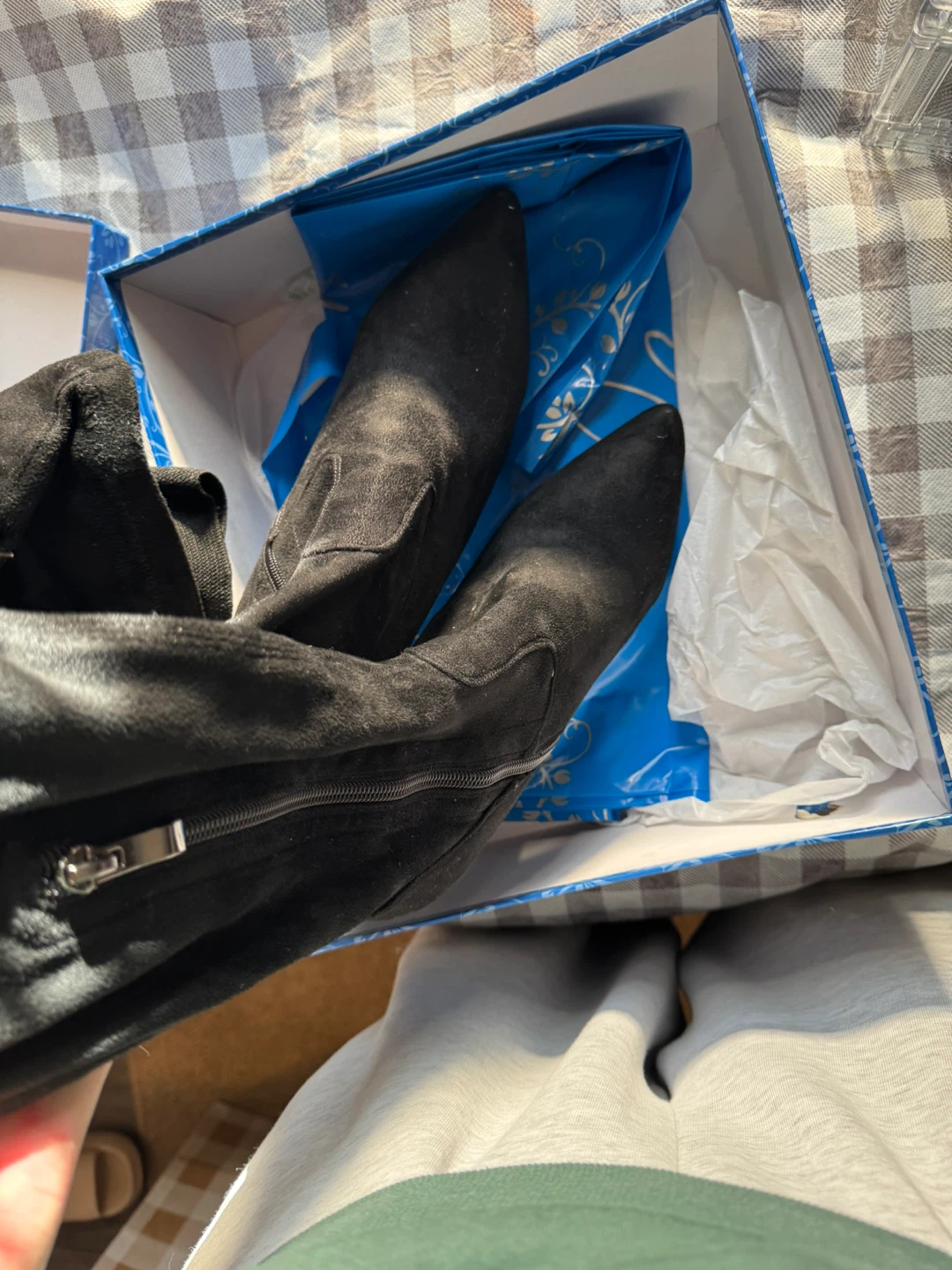 Adriano Black Suede Boots Size 38 - photo 3