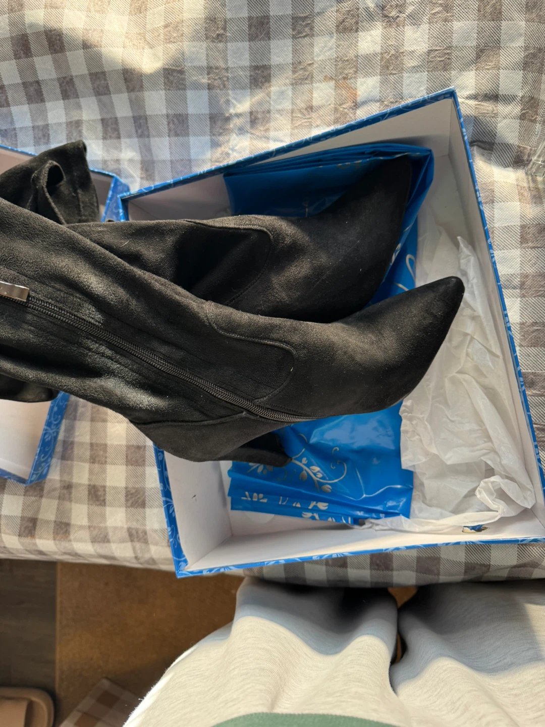 Adriano Black Suede Boots Size 38 - photo 4