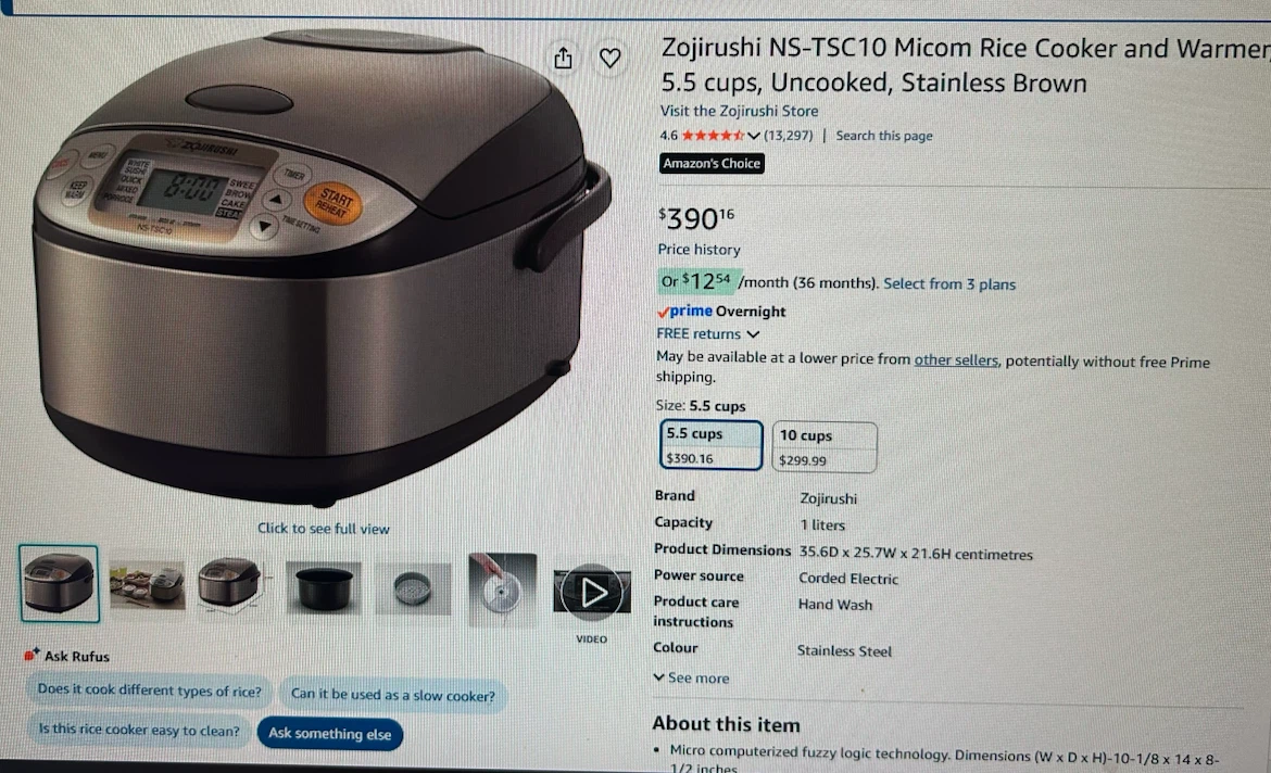 Rice Cooker, Zojirushi
